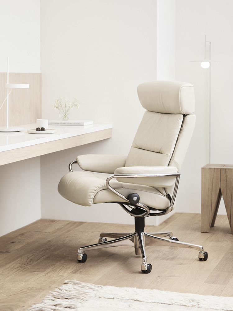 Tokyo Headrest Home Office Paloma Fog Chrome